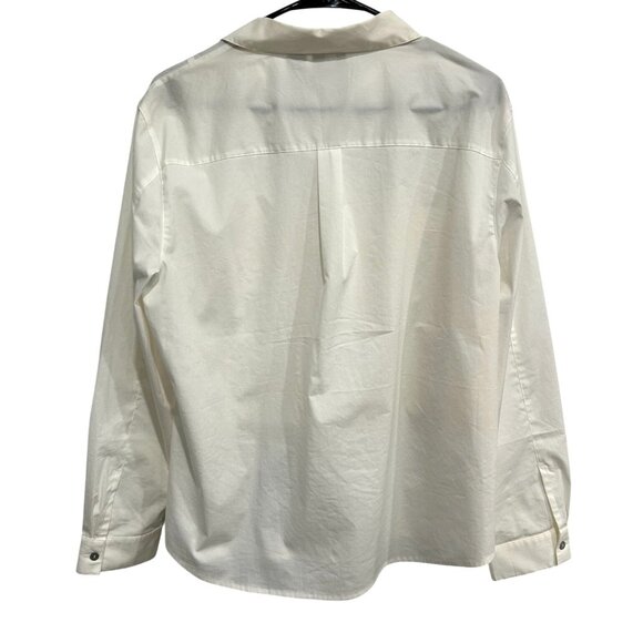 Chicos Womens White Button-Up Shirt Long Sleeve Collared Blouse Top Sz Large - Picture 2 of 9